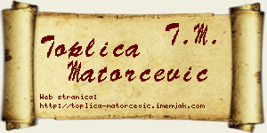Toplica Matorčević vizit kartica
